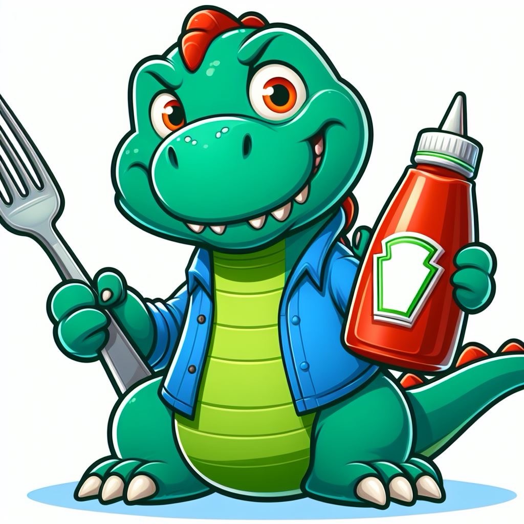 Where can a dinosaur get some&nbsp;ketchup?